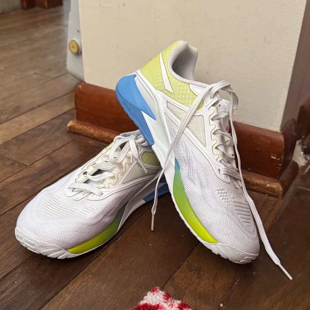 White and Blue Athletic Nano Shoes